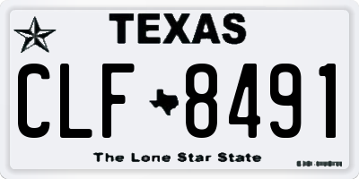 TX license plate CLF8491