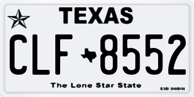 TX license plate CLF8552