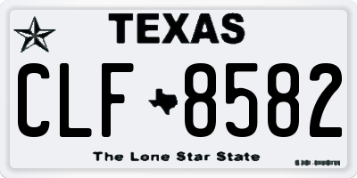 TX license plate CLF8582