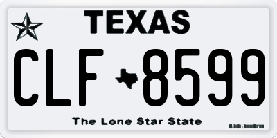 TX license plate CLF8599