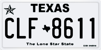 TX license plate CLF8611