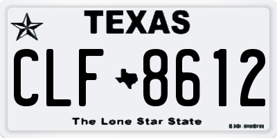 TX license plate CLF8612