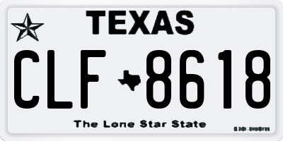 TX license plate CLF8618