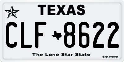 TX license plate CLF8622