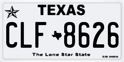TX license plate CLF8626