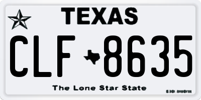 TX license plate CLF8635