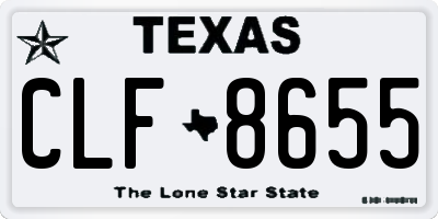 TX license plate CLF8655