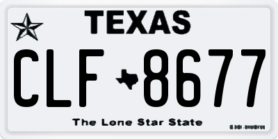 TX license plate CLF8677