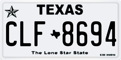 TX license plate CLF8694