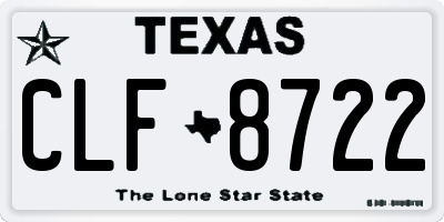 TX license plate CLF8722