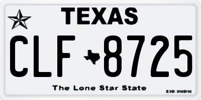 TX license plate CLF8725