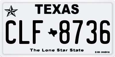TX license plate CLF8736