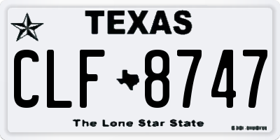 TX license plate CLF8747