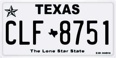 TX license plate CLF8751