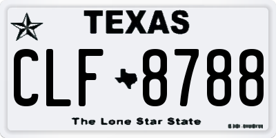 TX license plate CLF8788