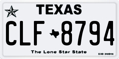 TX license plate CLF8794