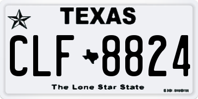 TX license plate CLF8824
