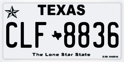 TX license plate CLF8836