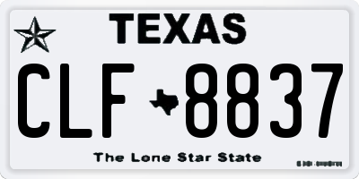 TX license plate CLF8837