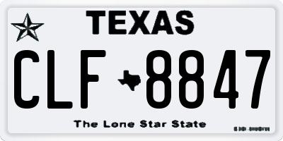 TX license plate CLF8847