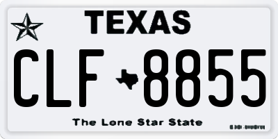 TX license plate CLF8855