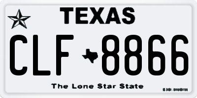 TX license plate CLF8866