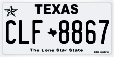 TX license plate CLF8867