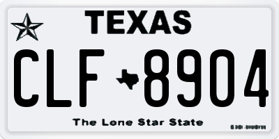 TX license plate CLF8904