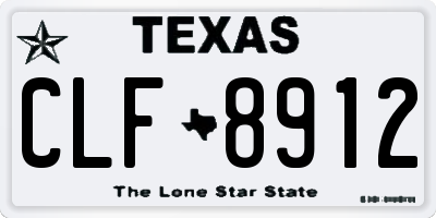 TX license plate CLF8912