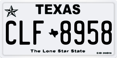 TX license plate CLF8958