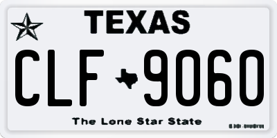 TX license plate CLF9060