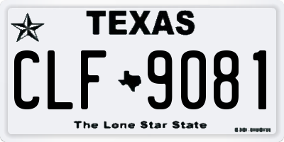 TX license plate CLF9081