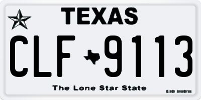 TX license plate CLF9113
