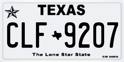 TX license plate CLF9207