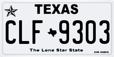 TX license plate CLF9303