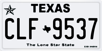TX license plate CLF9537