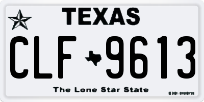 TX license plate CLF9613