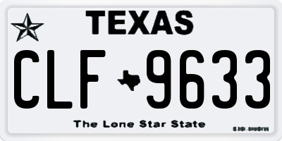 TX license plate CLF9633