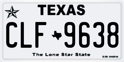 TX license plate CLF9638