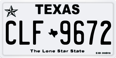 TX license plate CLF9672