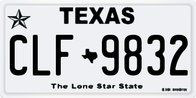 TX license plate CLF9832