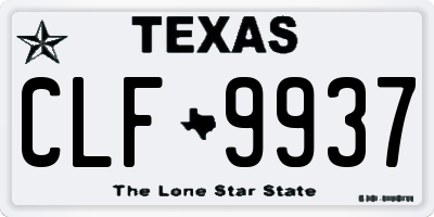 TX license plate CLF9937