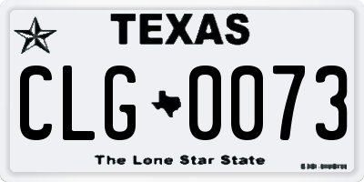 TX license plate CLG0073
