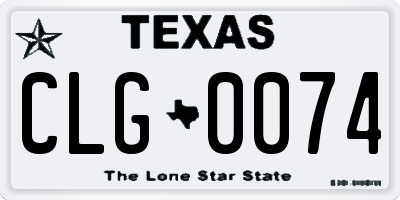 TX license plate CLG0074