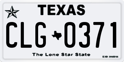 TX license plate CLG0371