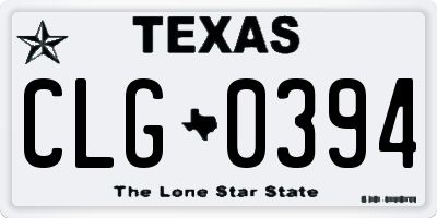 TX license plate CLG0394