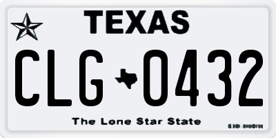 TX license plate CLG0432