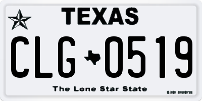 TX license plate CLG0519