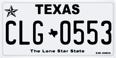 TX license plate CLG0553