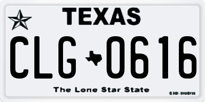 TX license plate CLG0616